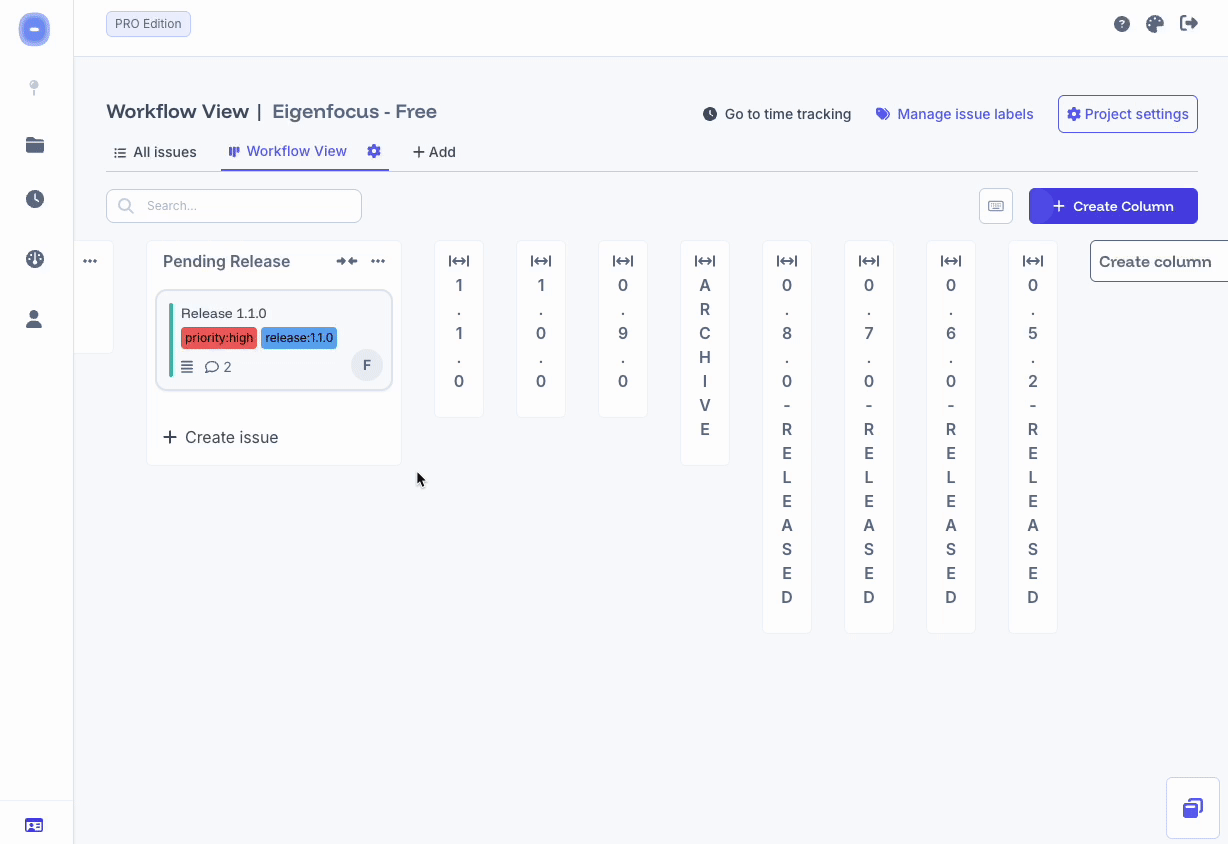 Issue management interface