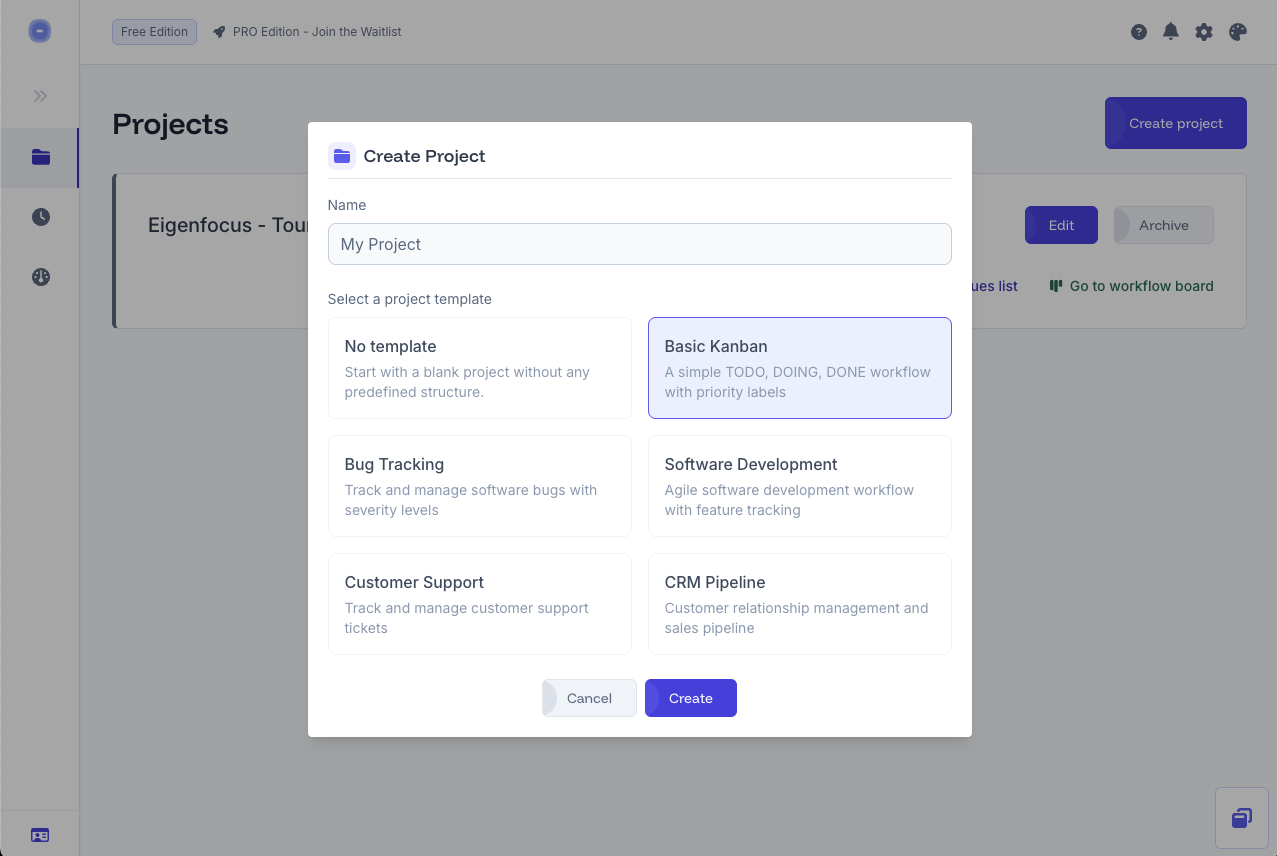 Eigenfocus - Pomodoro timer configuration