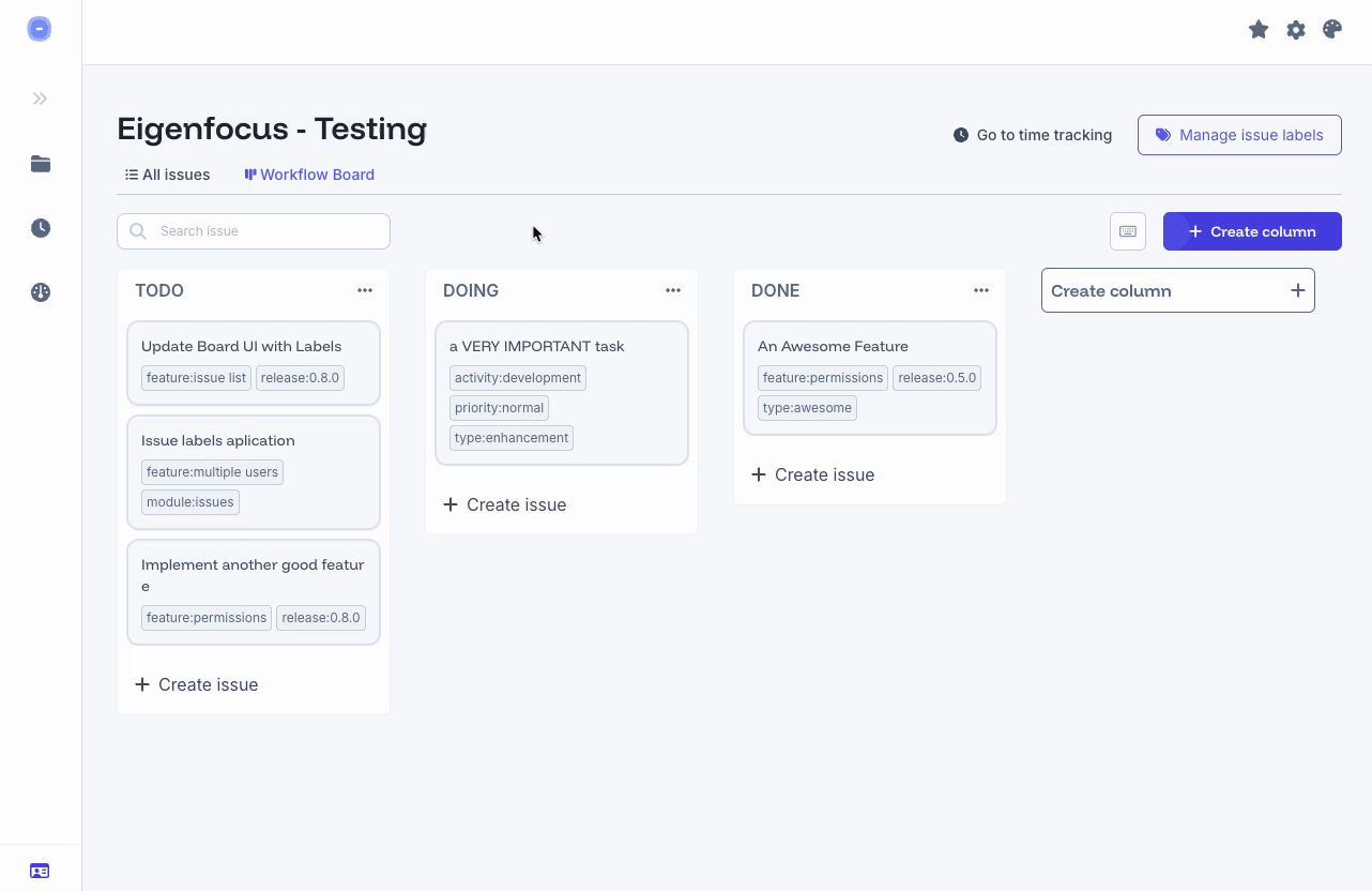 Eigenfocus Keyboard Shortcuts